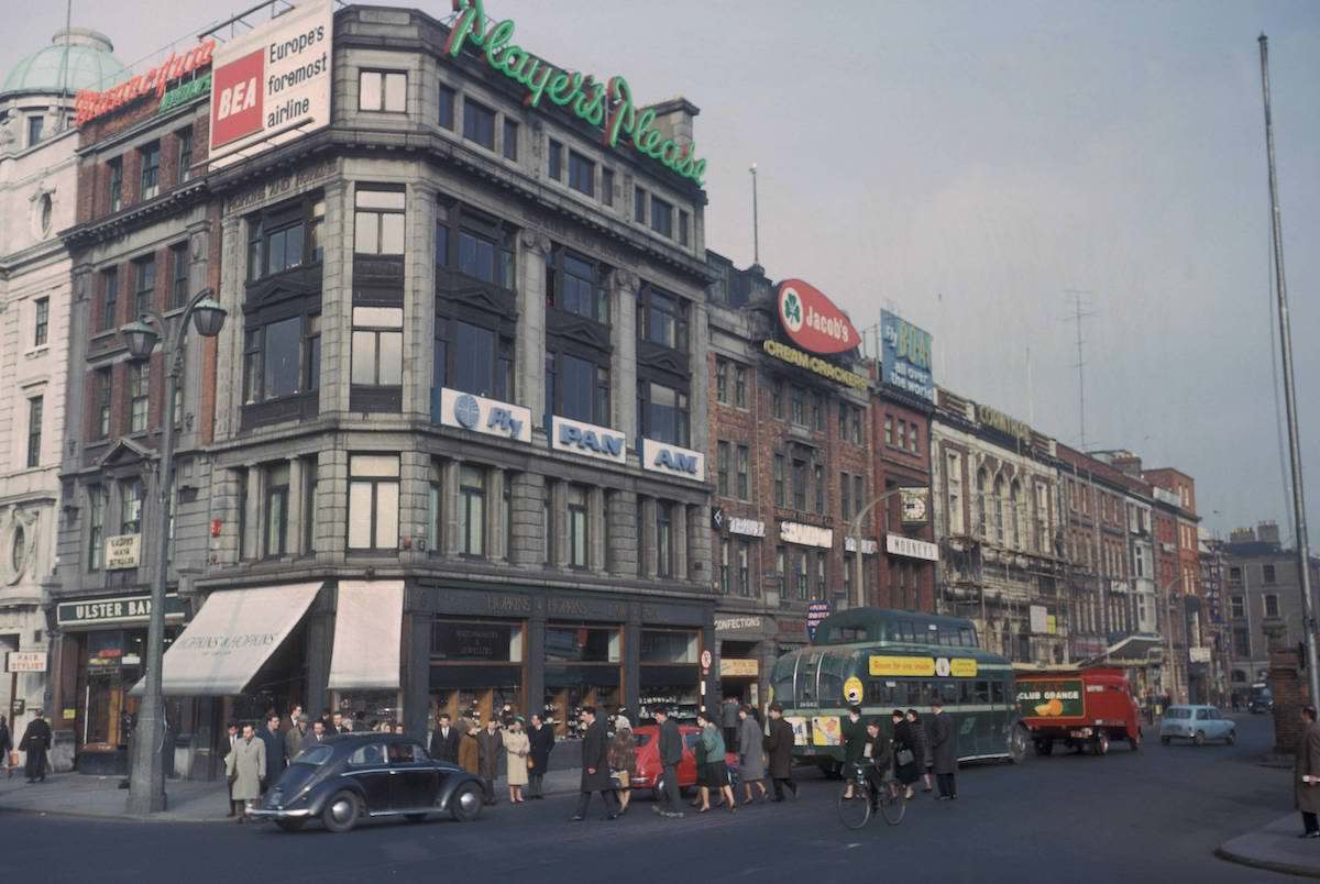 Street scene in business district