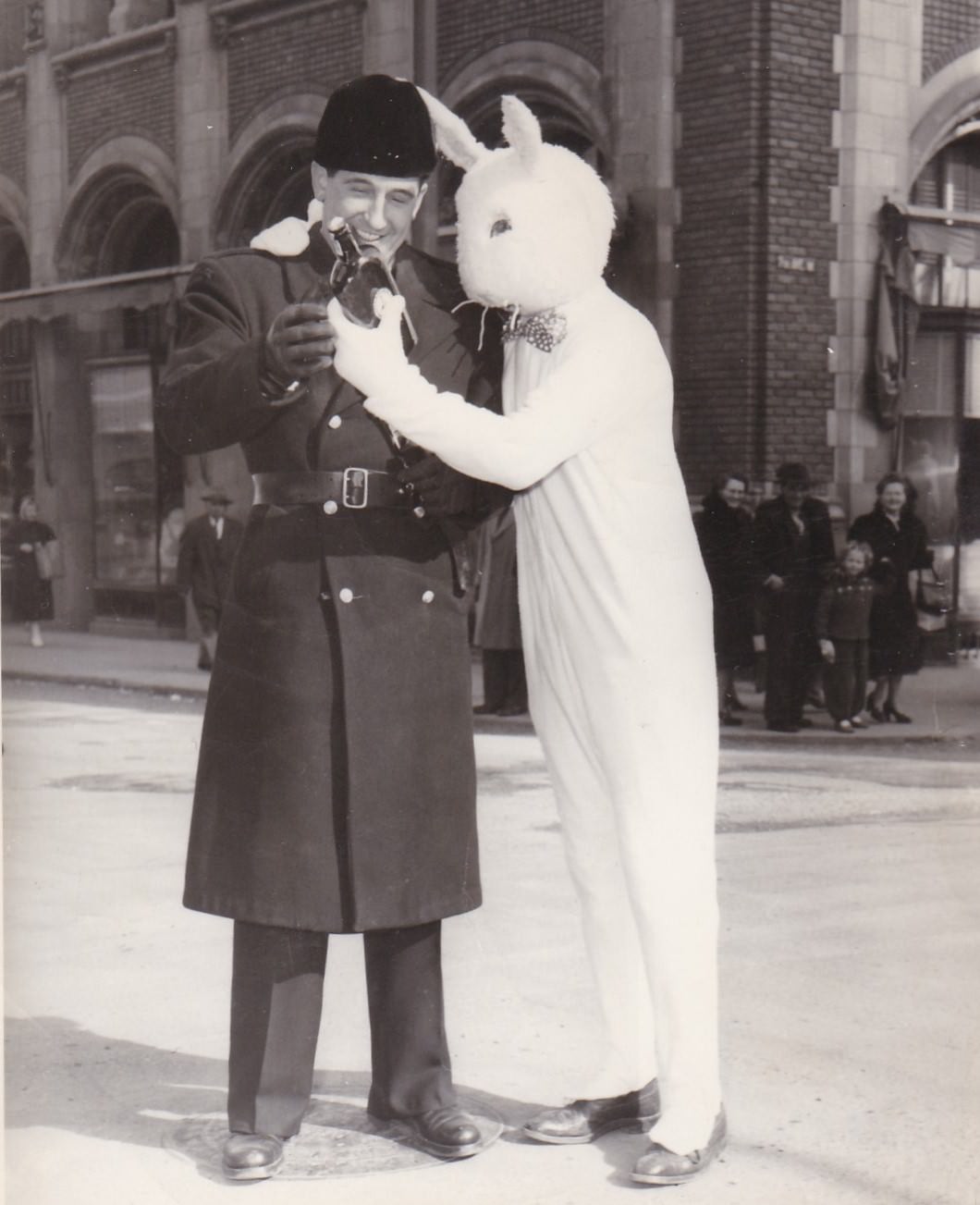 A Journey Through Time: Vintage Snapshots of People with the Easter Bunny