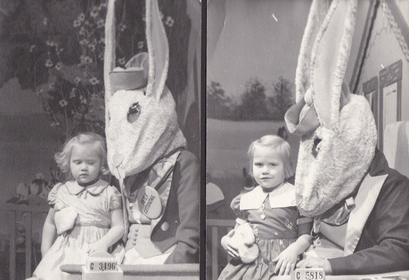 A Journey Through Time: Vintage Snapshots of People with the Easter Bunny