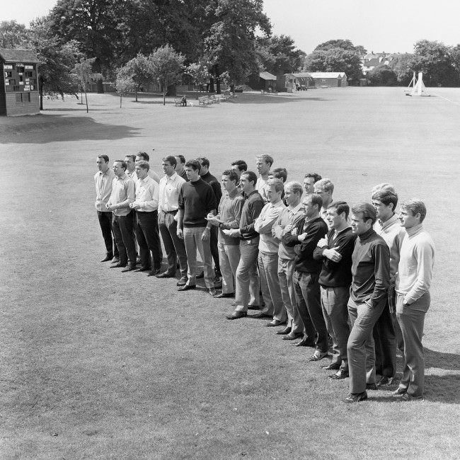 The England squad are all ears as they gather at Roehampton to prepare for the following day’s World Cup Final, 1966.