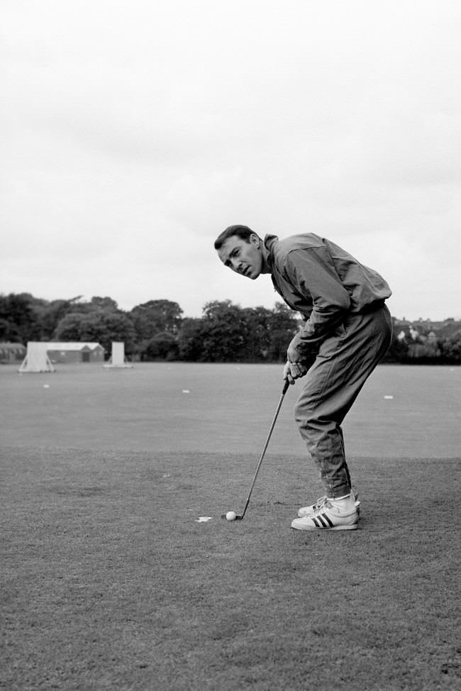 Jimmy Greaves poses for his team-mates. The answer to the second lies with the inscrutable Alf Ramsey, 1966.