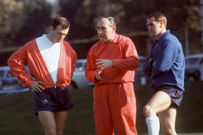 Jimmy Armfield, Manager Alf Ramsey and Ray Wilson at England Training, 1966.