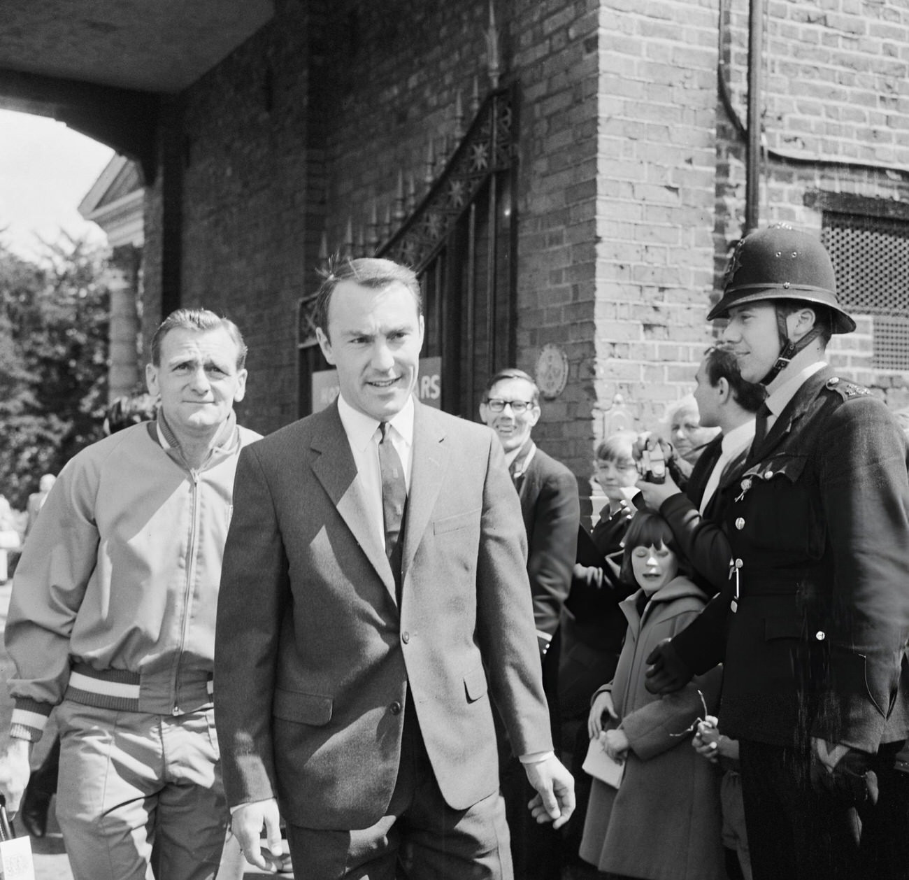 Tottenham striker Jimmy Greaves leaving the England team's hotel in North London, 1966.