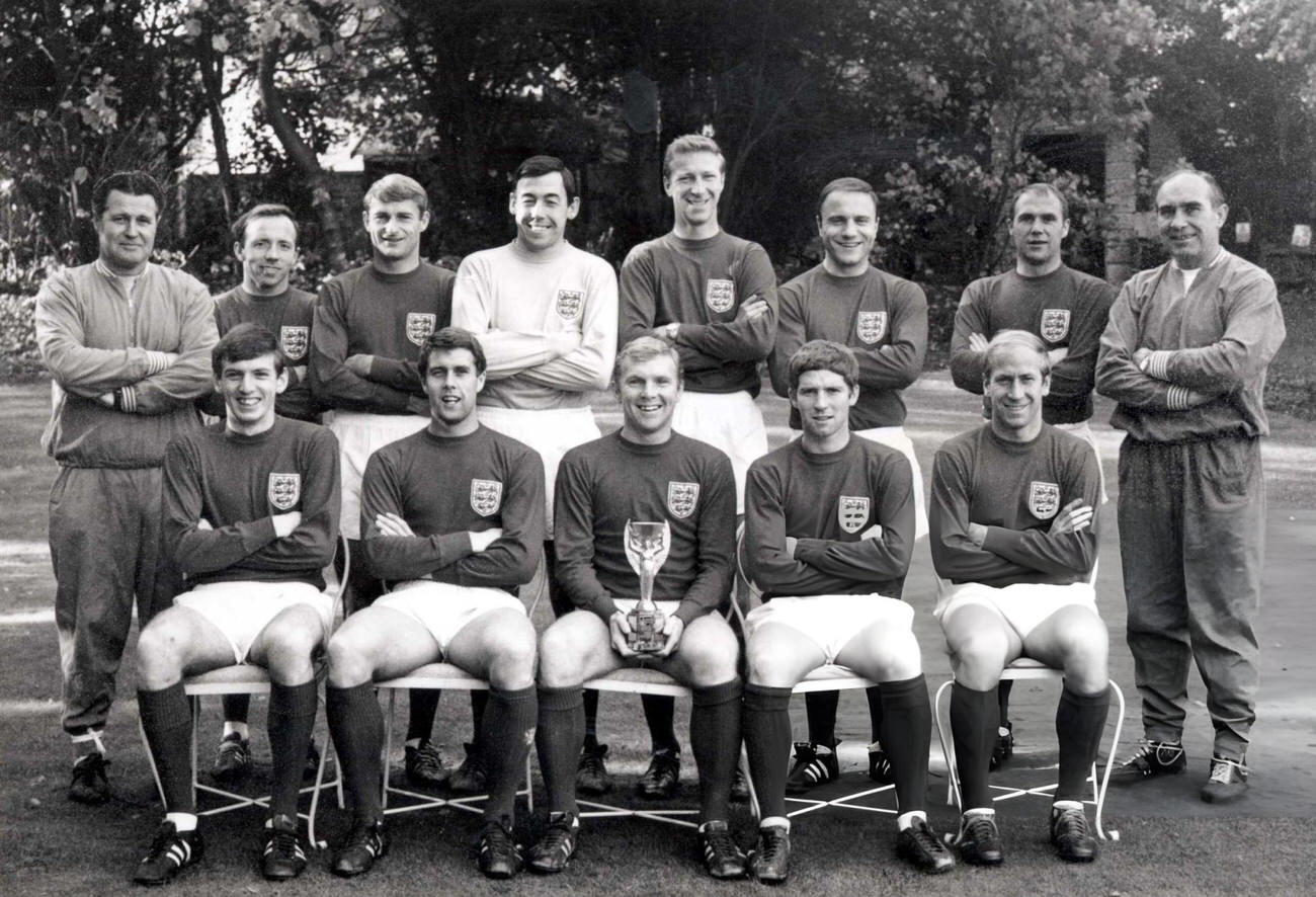 World Champions, England, with the World Cup trophy, 1966.