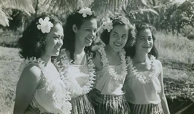 Hawaiian hula dancers.