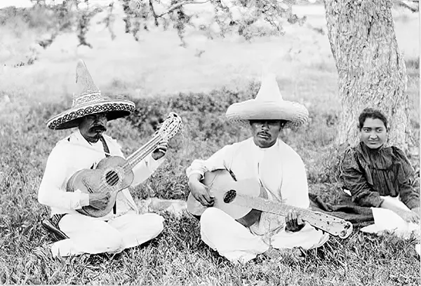 Mexican people with guitars, 1923.