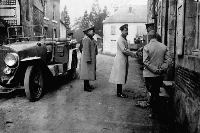 The Duke of Brunswick (formerly Prince Ernst of Cumberland), the Kaiser’s son-in-law, visits a village behind the German lines in France.