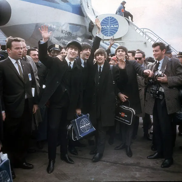 The Beatles arrive in style at the JFK airport, New York, 1964.