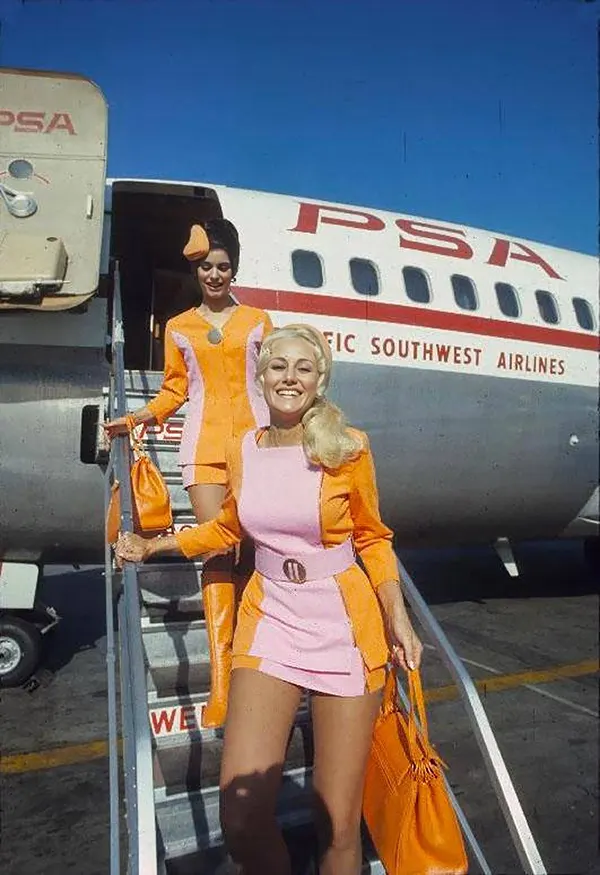 Pacific Southwest Airlines stewardesses, 1972.