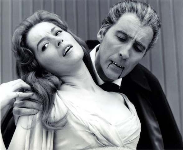 Barbara Shelley and Christopher Lee in ‘Dracula Prince of Darkness’, 1965.