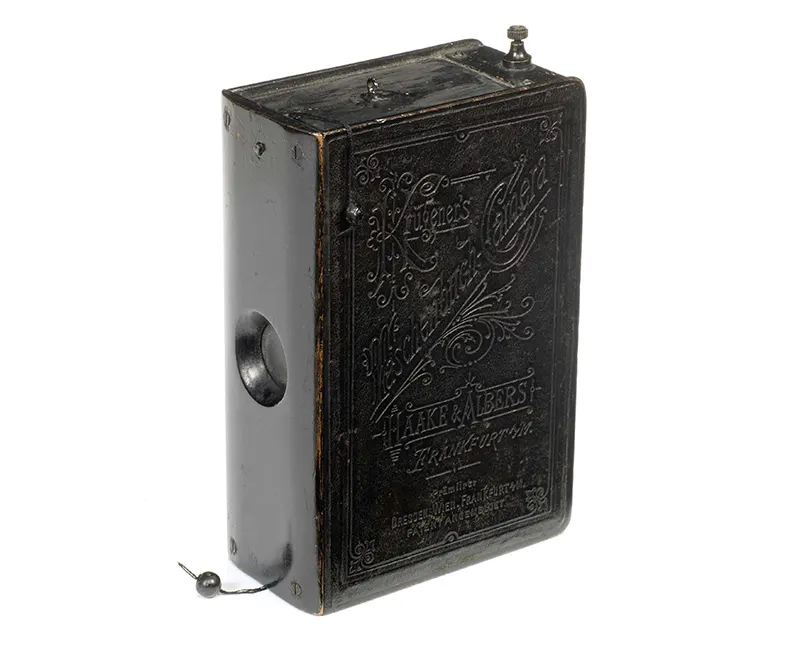 This book camera was made in 1888 in Germany.