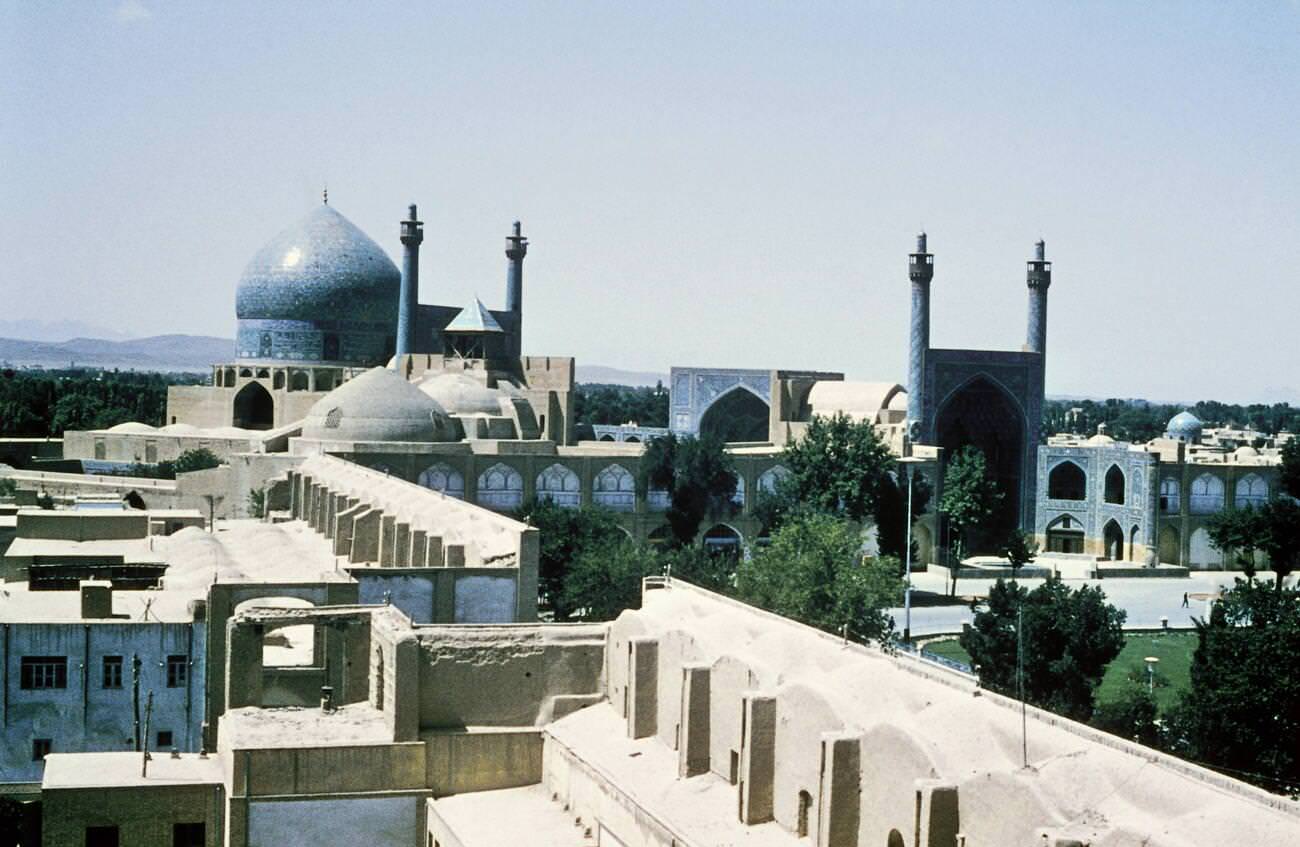 The Imam Mosque in Naqsh-e Jahan Square, Isfahan, Iran, 1960s.