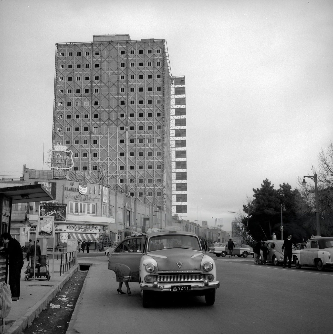 The crossroads of Ferdowsi Avenue, Tehran, 1961.