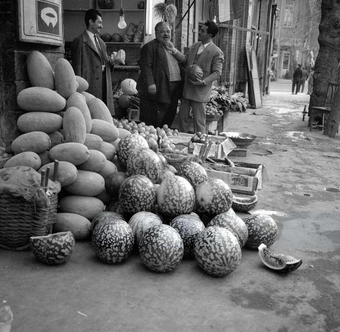 A watermelon seller in Tehran, 1961.