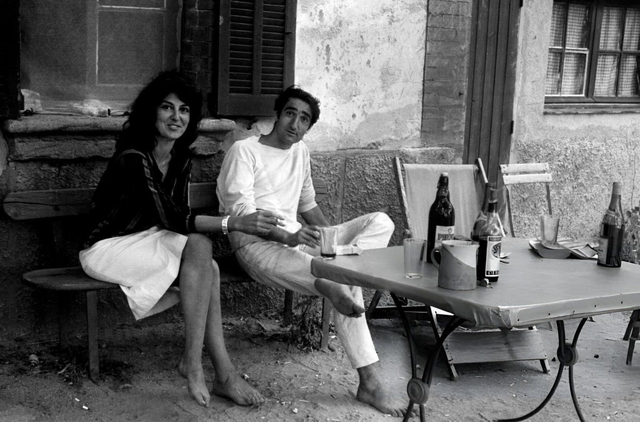 Serge Rezvani, painter and writer of Iranian origin, and his wife Lula in their home in La Garde-Freinet, France, 1962.