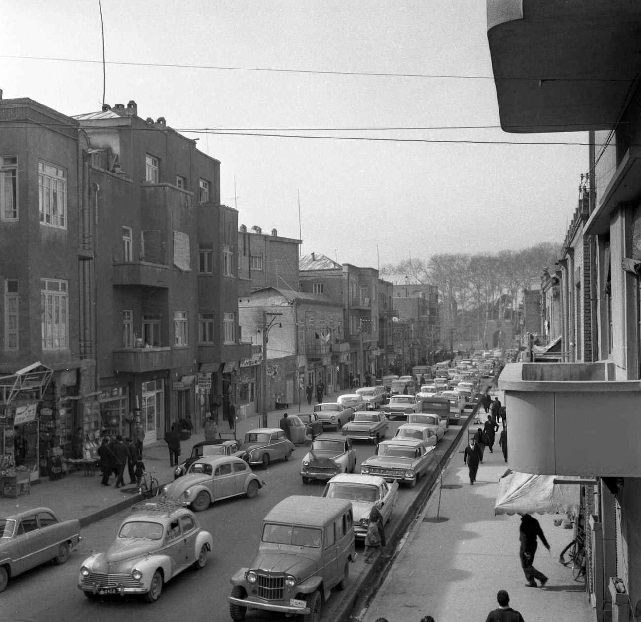 A traffic jam in Tehran, Iran, 1964.