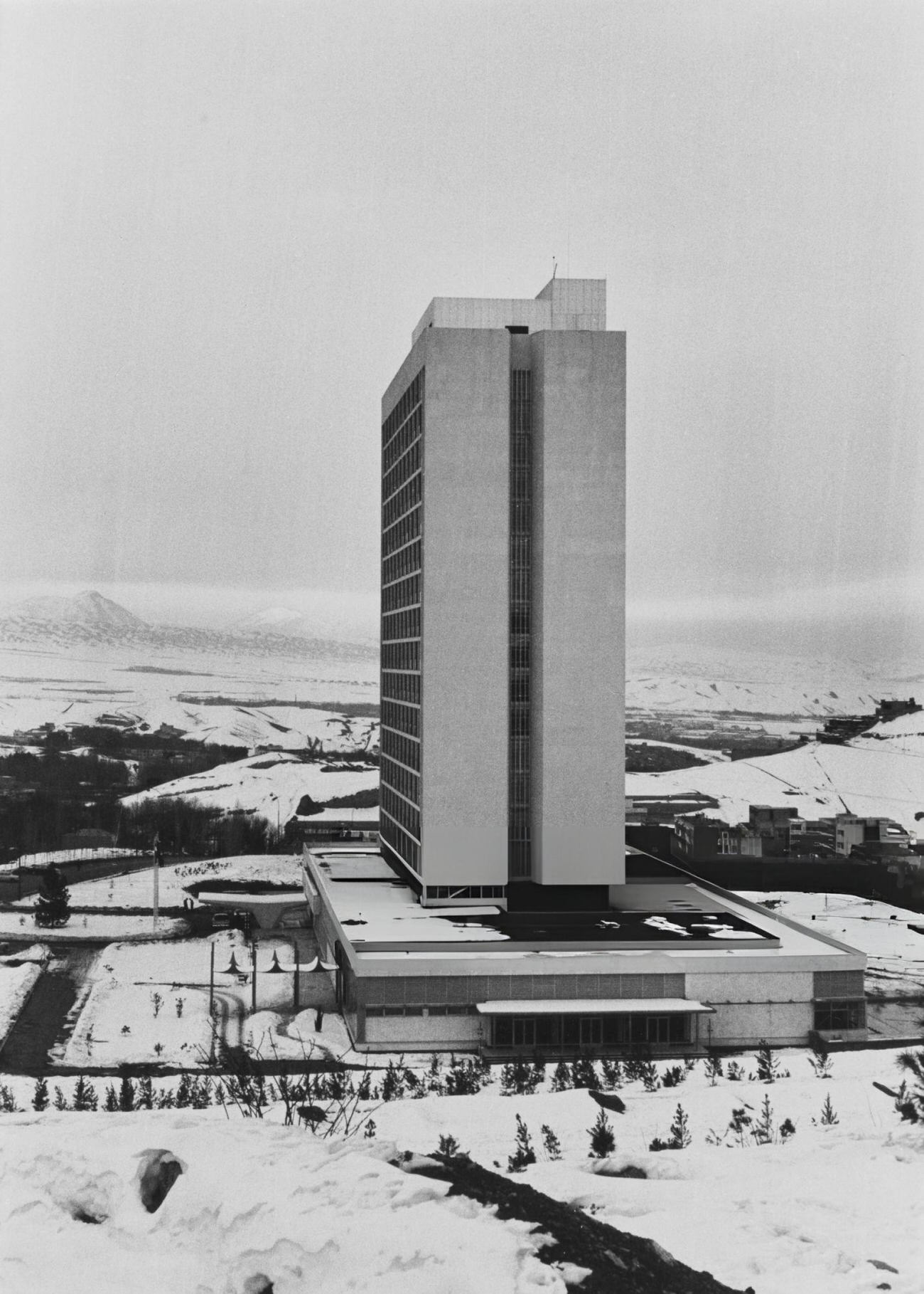 The Royal Tehran Hilton, later the Parsian Esteghlal International Hotel, Tehran, Iran, 1960s.