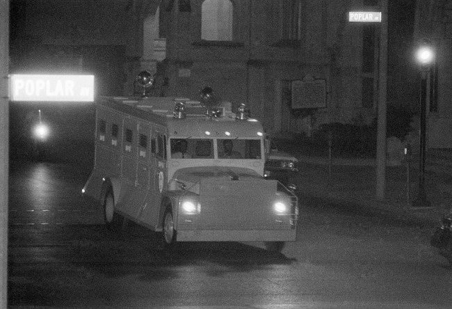 An armored truck delivers James Earl Ray to the Shelby County Jail in Memphis, Tennessee, 1968.