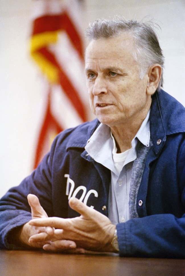 James Earl Ray is interviewed at the Riverbend Maximum Security institution in Nashville, Tennessee, 1992.