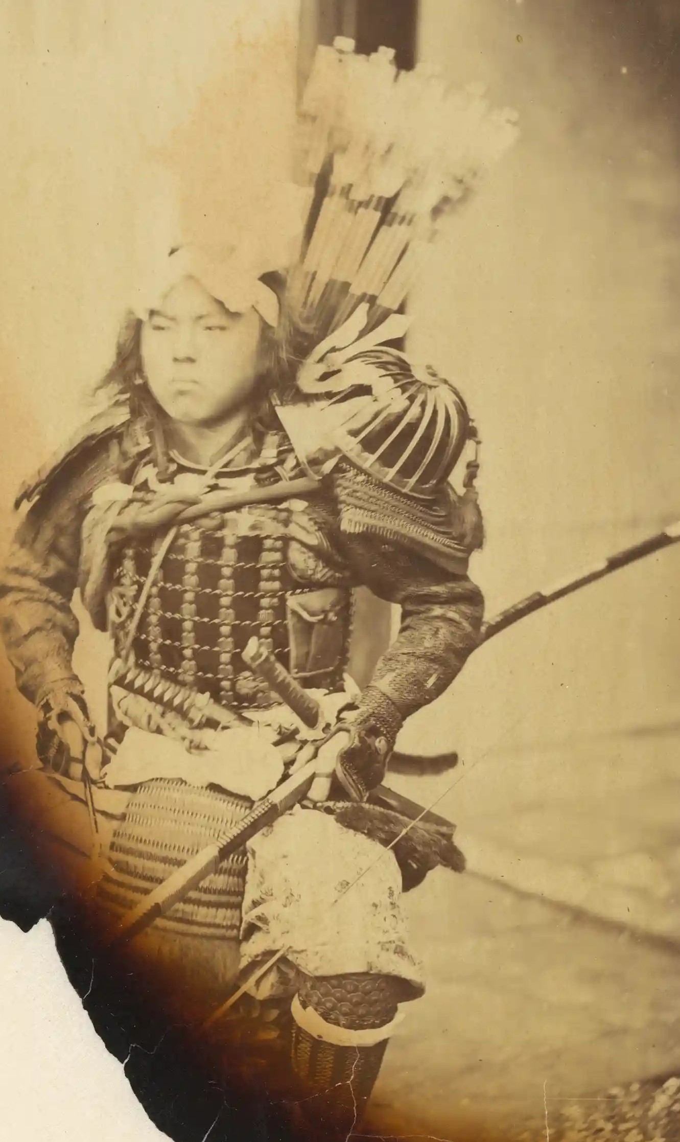 Portrait of a man in samurai armour, 1860s