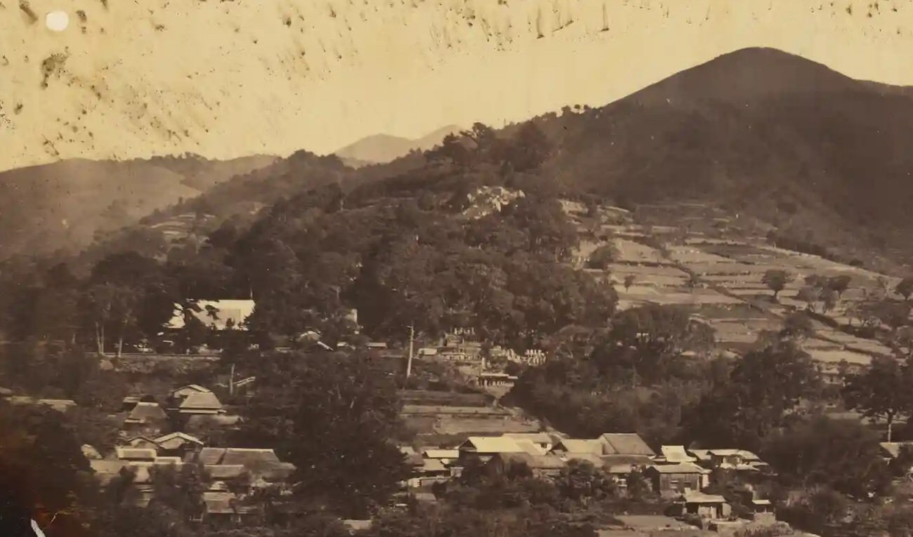 View of Sakurababa Valley from Irabayashi Hill outside Nagasaki, 1865