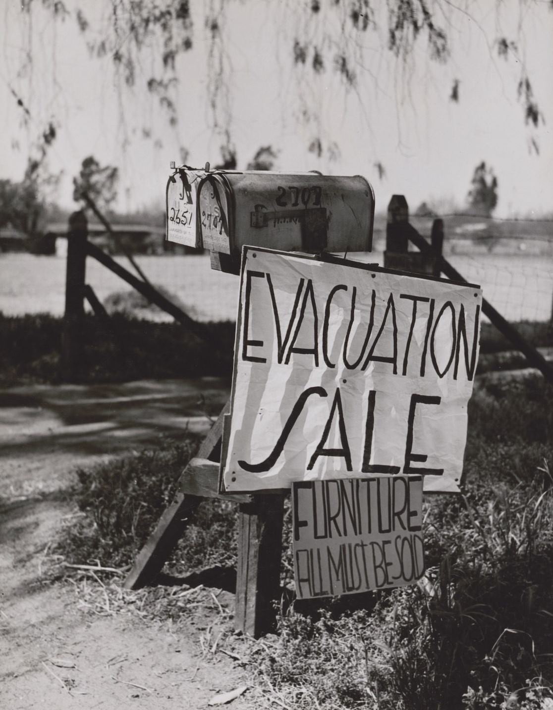 Japanese-Americans being evacuated from West Coast areas under U.S. Army war emergency order, 1942.