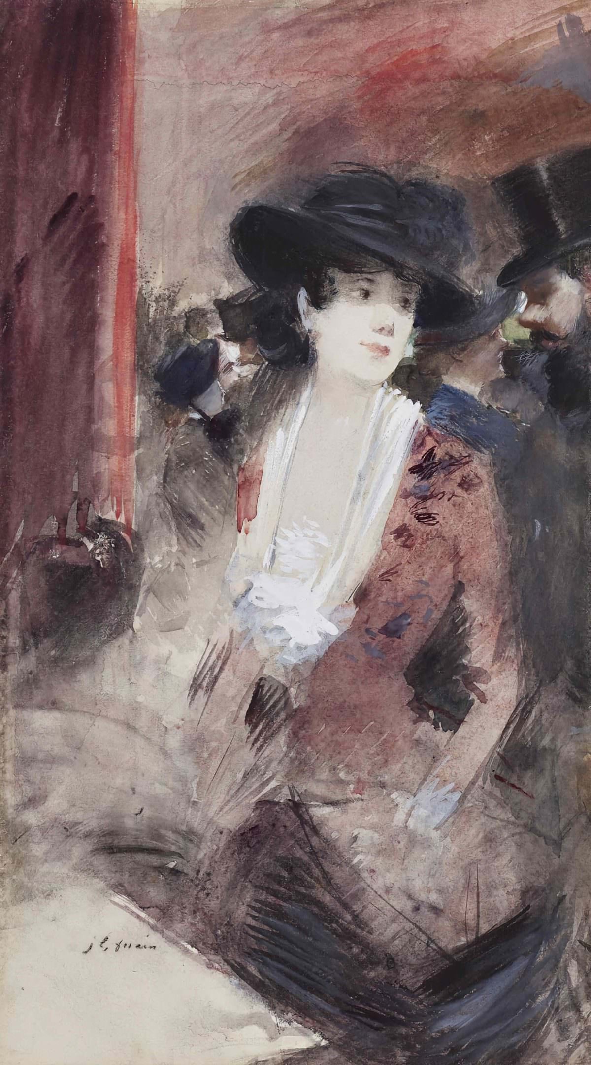 Au foyer du theatre by Jean-Louis Forain, 1883