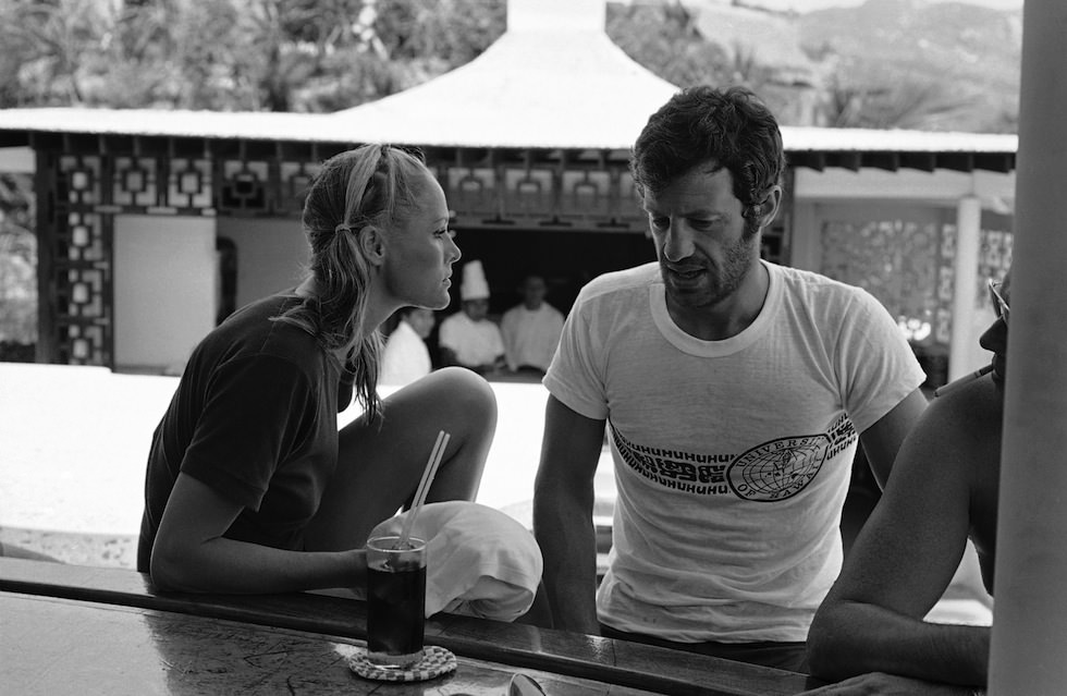 Jean-Paul Belmondo and Ursula Andress in Acapulco, Mexico, 1967.