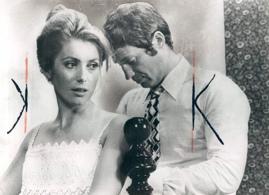 Jean-Paul Belmondo and Catherine Deneuve in 'La Sirene du Mississippi' directed by François Truffaut, 1969.