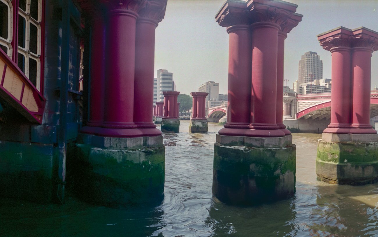 Piers, Blackfriars Rail Bridge, River Thames, City, 1992