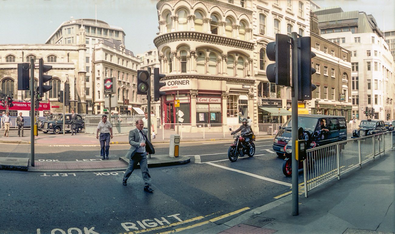 Cannon St, Queen Victoria St, City, 1992