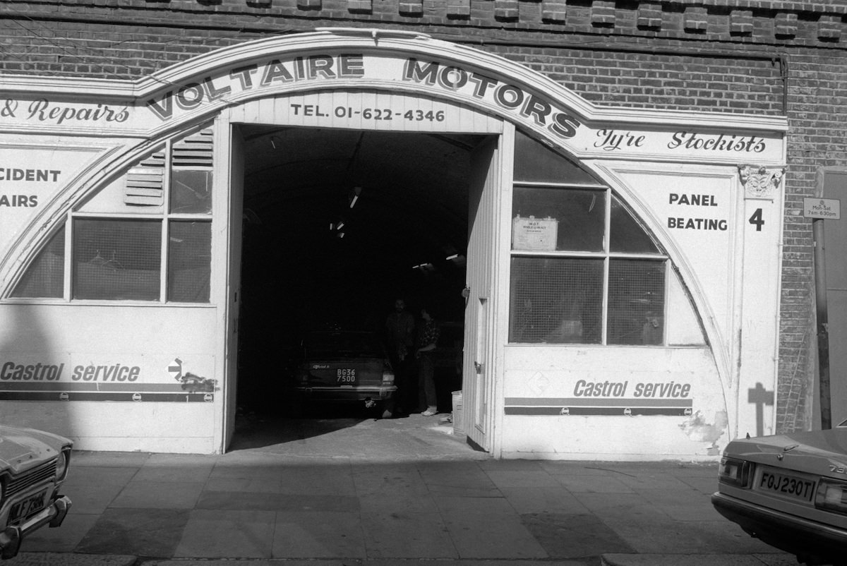 Voltaire Motors, Voltaire Rd, Clapham, Lambeth. 1980