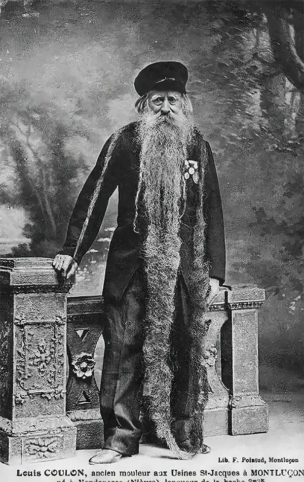 Louis Coulon: The Man with 11-Foot Beard, Which He Used as a Nest for his Beloved Cats