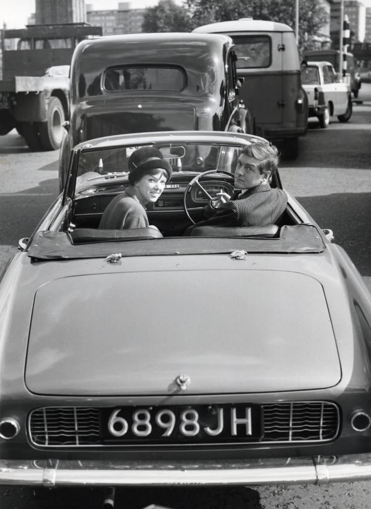 MARY QUANT UK fashion designer and husband Alexander Plunkett Greene in 1965