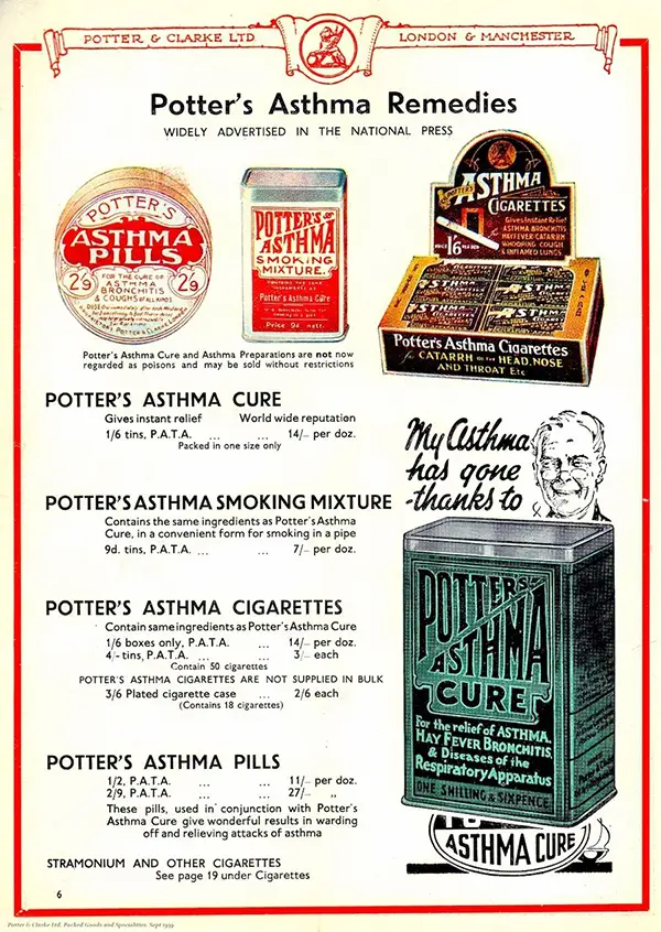 Potter’s Asthma Remedies.