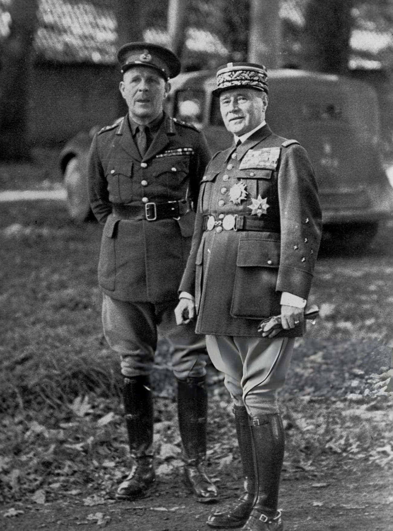 General Lord Gort commanded the British Expeditionary Force in France that had to be evacuated from Dunkirk during the German invasion of 1940. General Maurice Gamelin, leader of the Allied forces at the outbreak of World War II, proved unable to stop the German advance because of his overconfidence in the Maginot Line, 1940s.