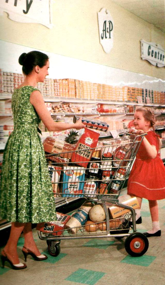 A Photographic Journey Through the Evolution of Supermarkets from the 1950s to the 1980s