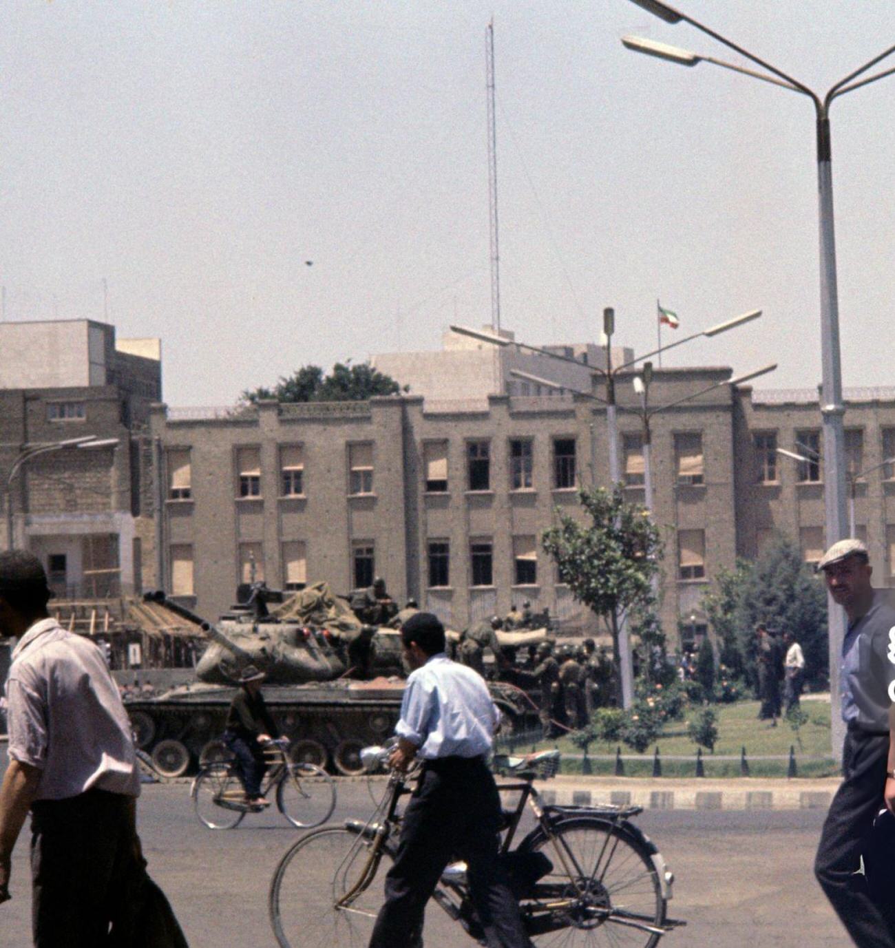 Violent riots in Tehran after the arrest of Ayatollah Khomeini, 1963.