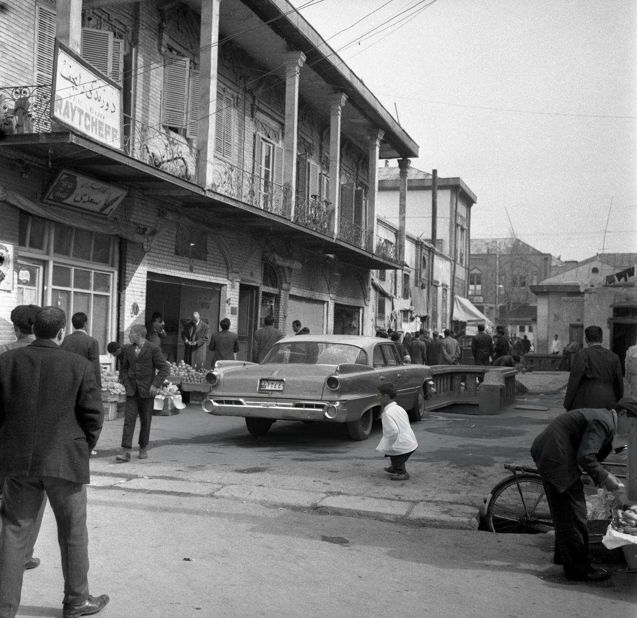 A Chevrolet car parked on a street in Tehran, 1964.