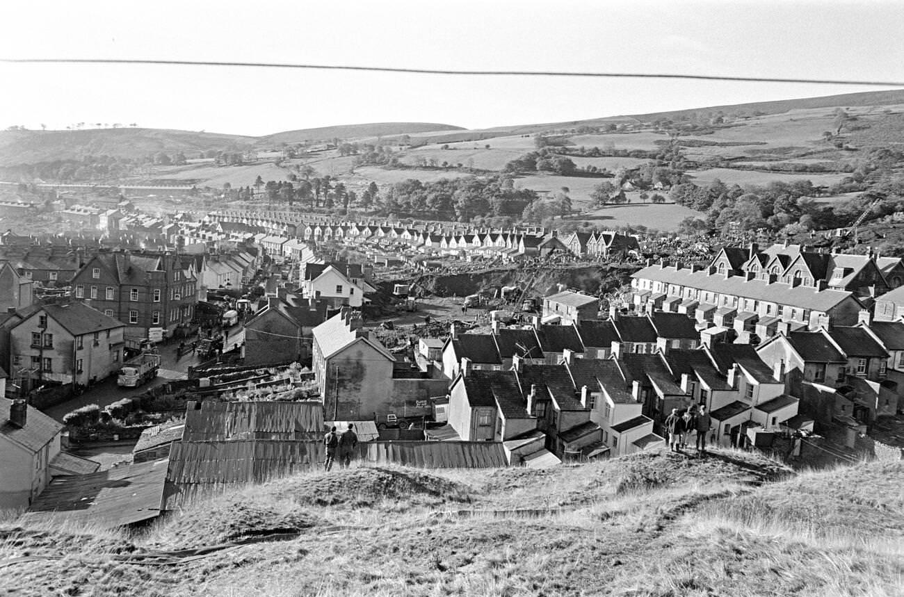 The Aberfan disaster was a catastrophic collapse of a colliery spoil tip in the Welsh village of Aberfan, near Merthyr Tydfil, caused by a build-up of water in the accumulated rock and shale, which suddenly started to slide downhill and engulfed the Pantglas Junior School, 1966.