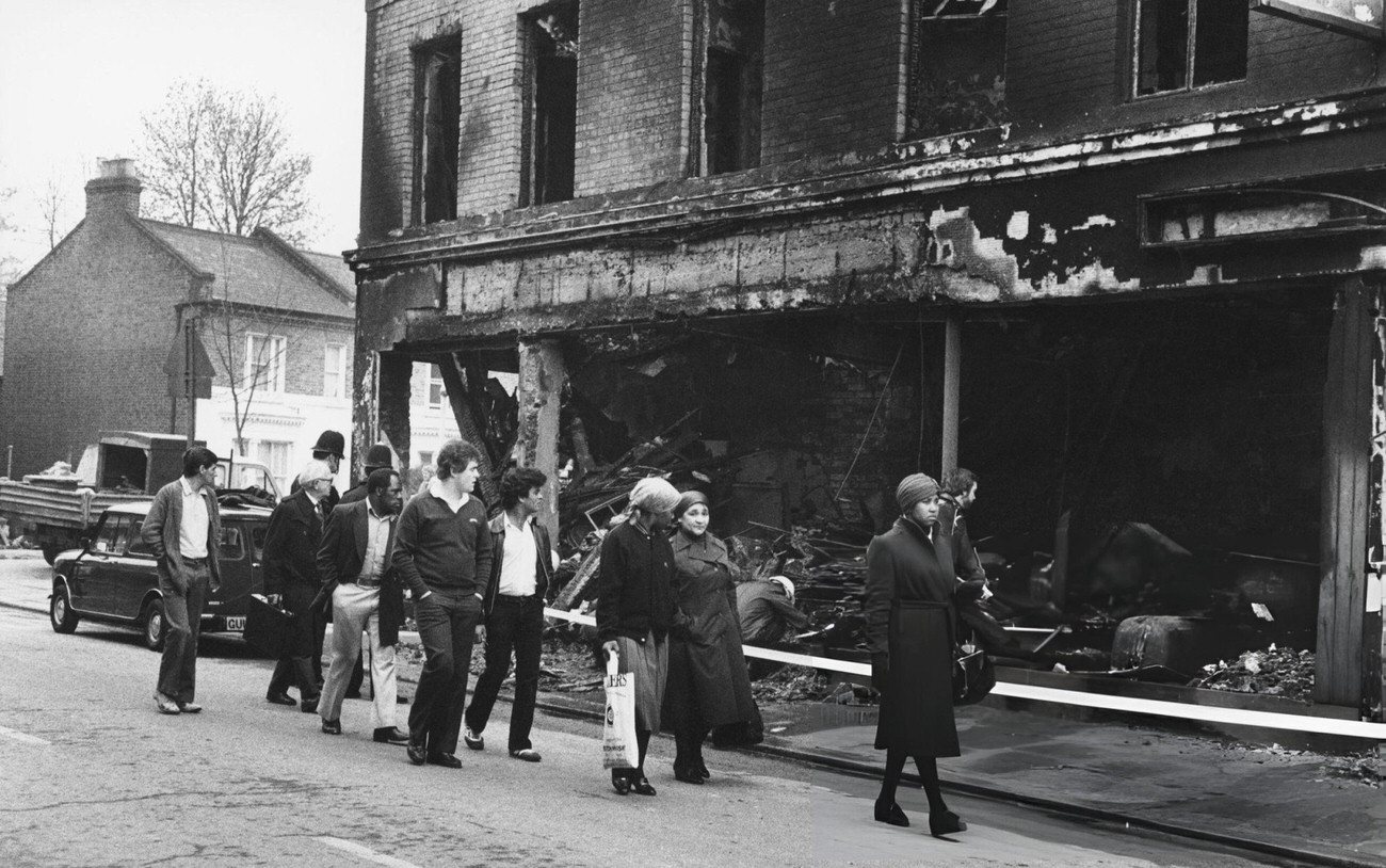 Aftermath of the Brixton Riot, 1981.