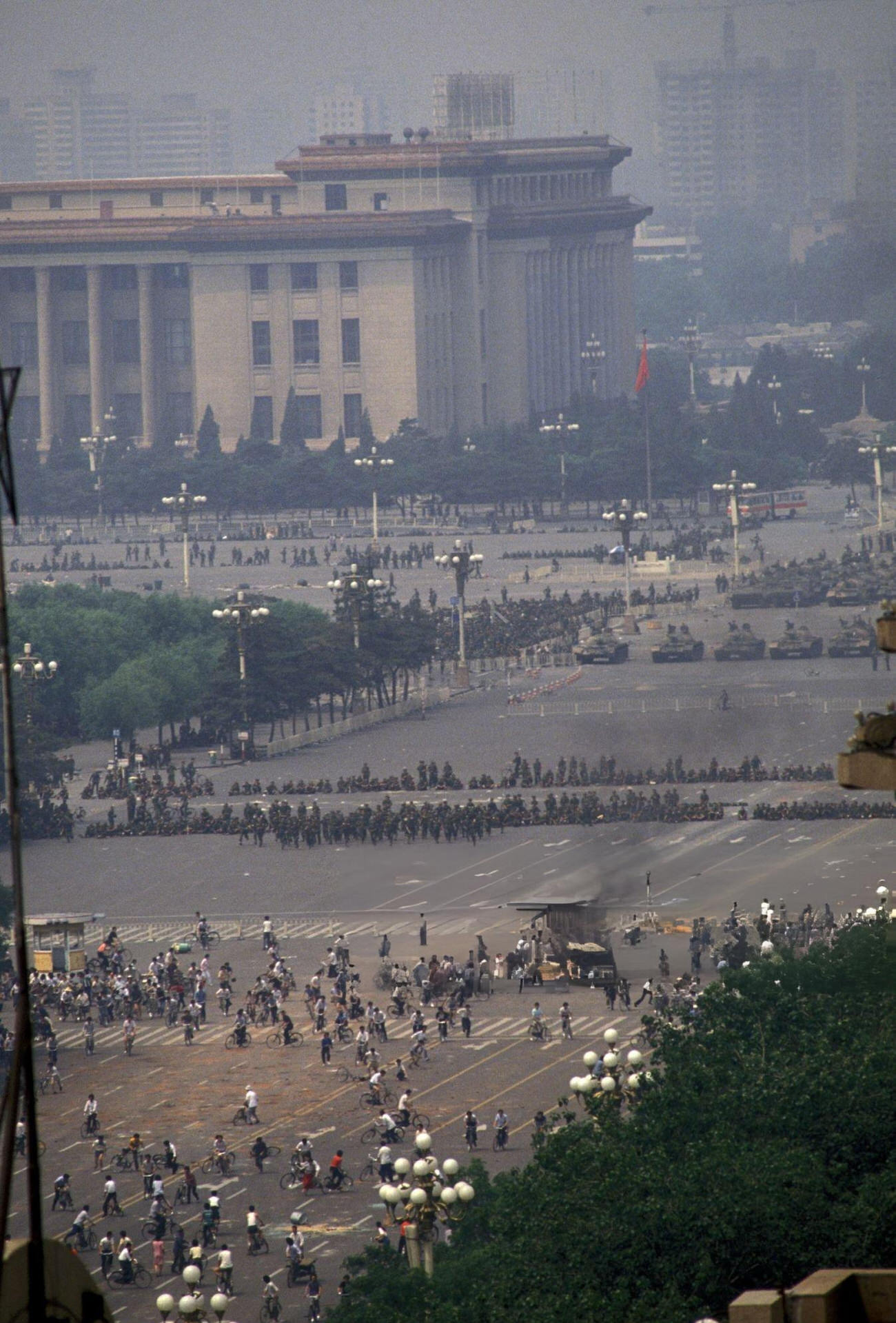 Clashes in Tiananmen Square in Beijing, China, 1989.