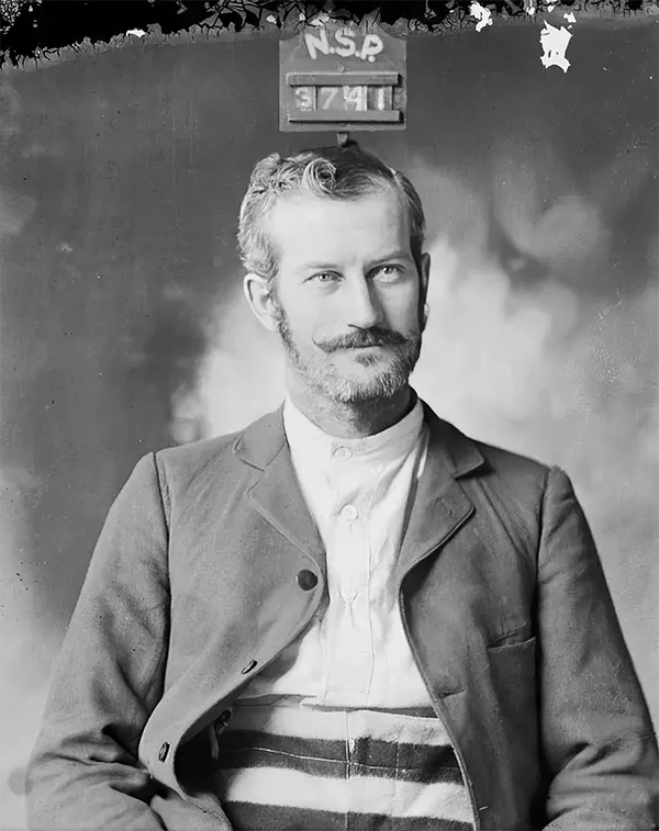 In 1899, Frank L. Dinsmore was arrested in Buffalo County, Nebraska, for the double murder of his wife and their boarding house landlord.