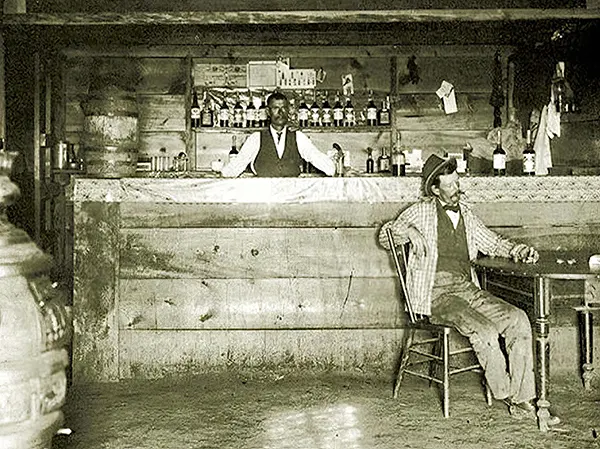 A saloon in Wyoming in the late 1800s.