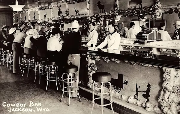 The Cowboy Bar in Jackson, Wyoming, 1908.