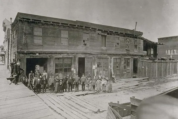 The exterior of Abe Warner’s Cobweb Palace in San Francisco, California.