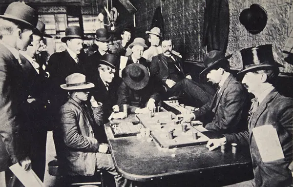 Men playing Faro at the Orient Saloon in Bisbee, Arizona, 1903.