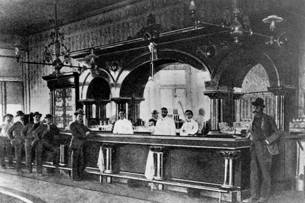 The Crystal Palace Saloon in Tombstone, Arizona, 1885.