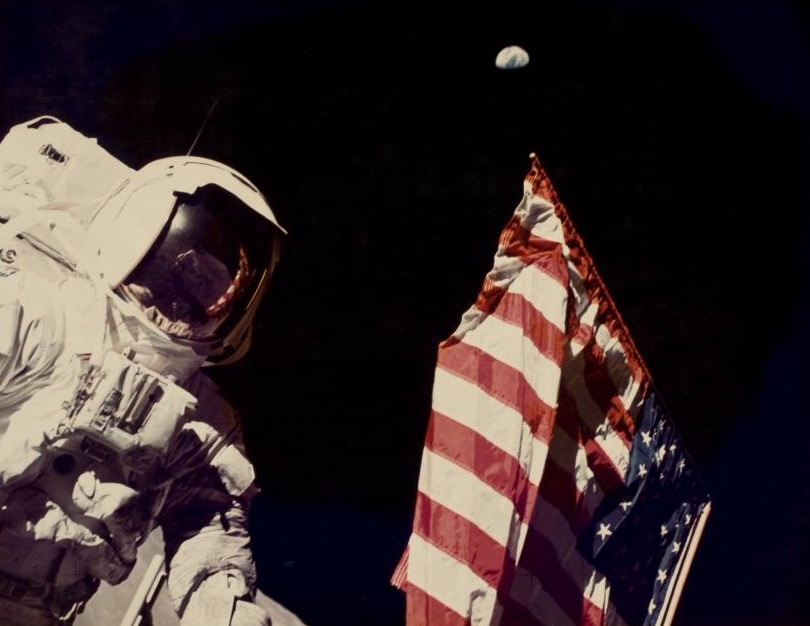 Schmitt with Flag and Earth Above