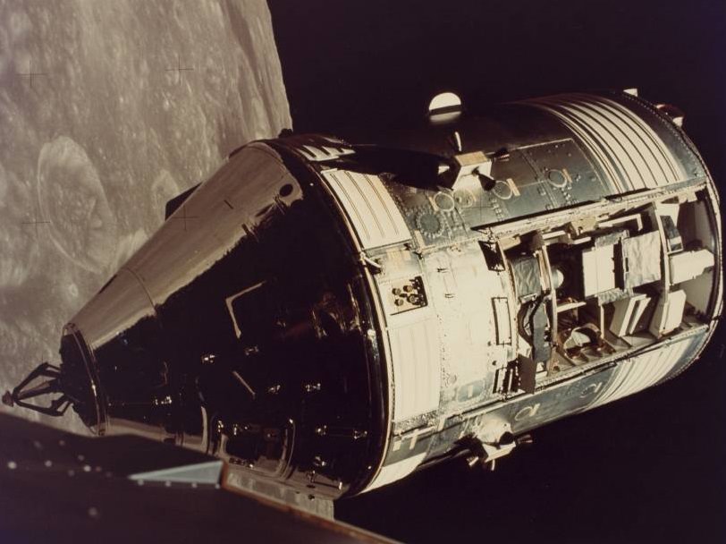 Apollo 17 Command/Service modules photographed from lunar module in orbit